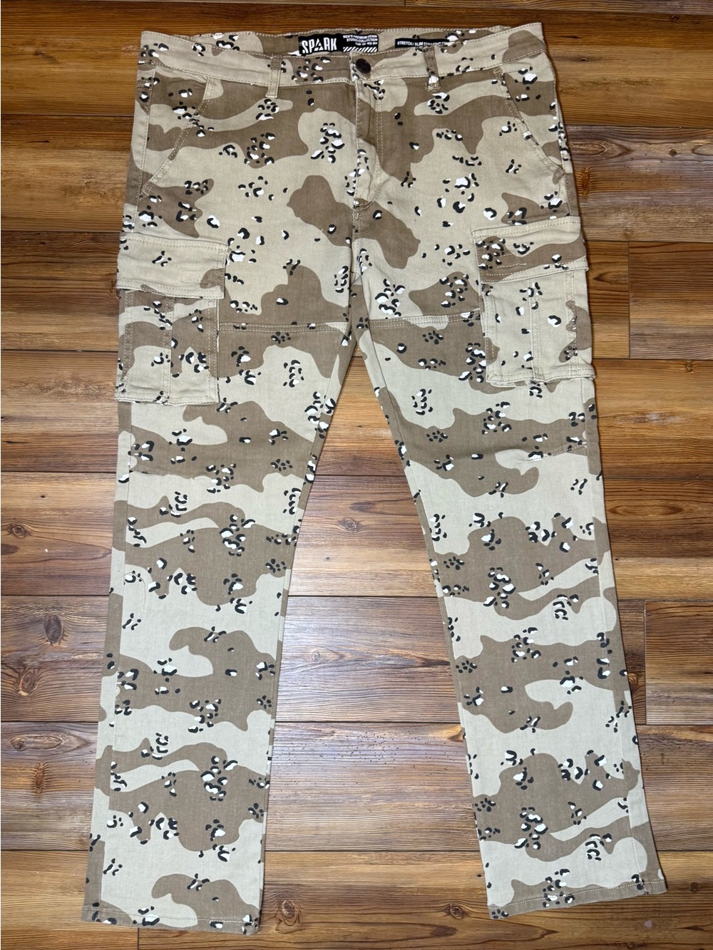 Desert Camo Cargo Pants - Tan/Beige
